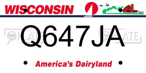 Q647JA Wisconsin License Plate