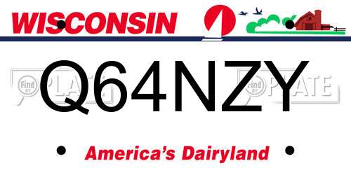 Q64NZY Wisconsin License Plate