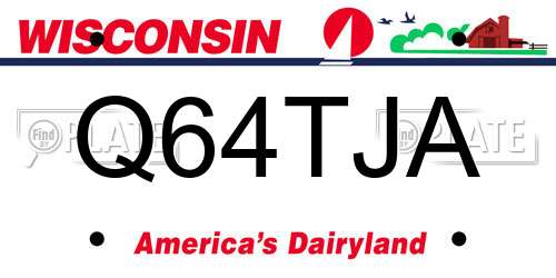 Q64TJA Wisconsin License Plate