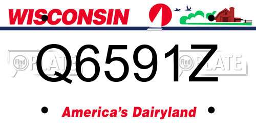Q6591Z Wisconsin License Plate