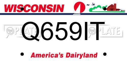 Q659IT Wisconsin License Plate