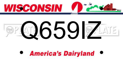 Q659IZ Wisconsin License Plate