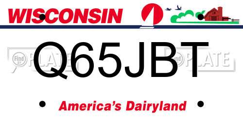 Q65JBT Wisconsin License Plate