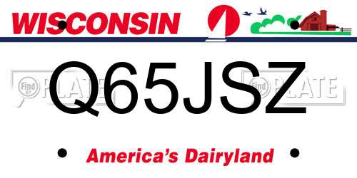 Q65JSZ Wisconsin License Plate