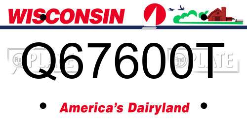 Q67600T Wisconsin License Plate