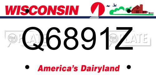 Q6891Z Wisconsin License Plate