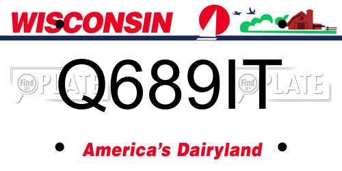 Q689IT Wisconsin License Plate