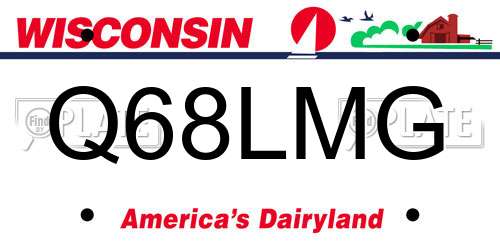 Q68LMG Wisconsin License Plate