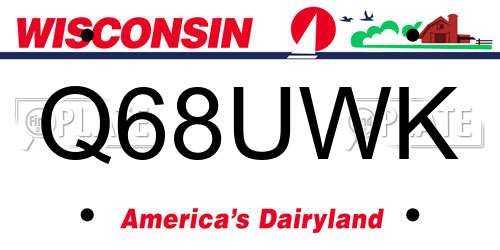 Q68UWK Wisconsin License Plate