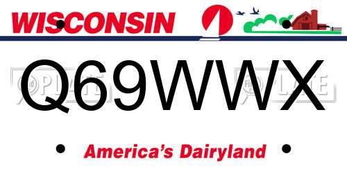 Q69WWX Wisconsin License Plate