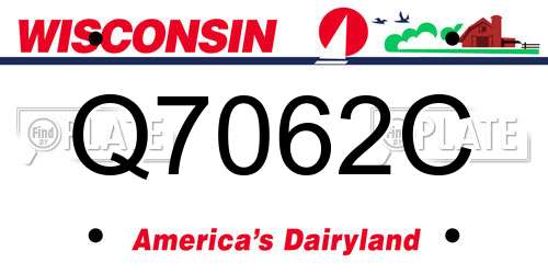 Q7062C Wisconsin License Plate