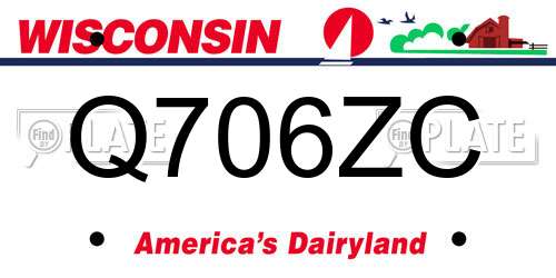 Q706ZC Wisconsin License Plate