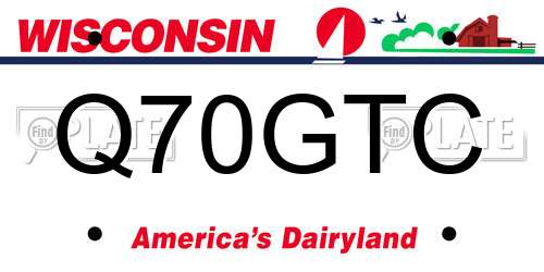 Q70GTC Wisconsin License Plate