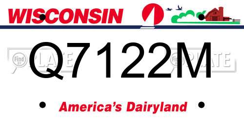 Q7122M Wisconsin License Plate