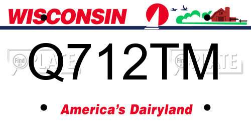 Q712TM Wisconsin License Plate
