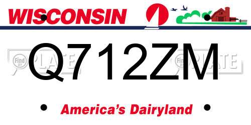 Q712ZM Wisconsin License Plate