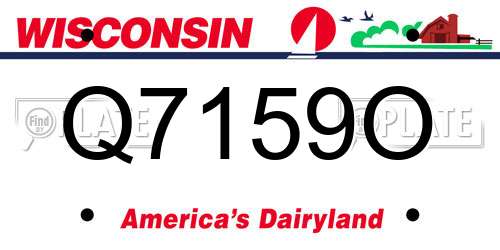 Q7159O Wisconsin License Plate