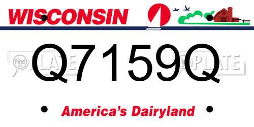 Q7159Q Wisconsin License Plate