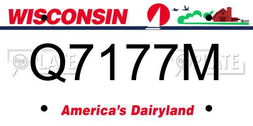 Q7177M Wisconsin License Plate