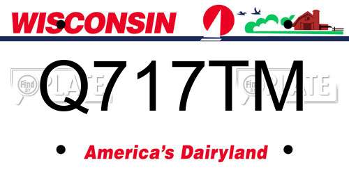 Q717TM Wisconsin License Plate