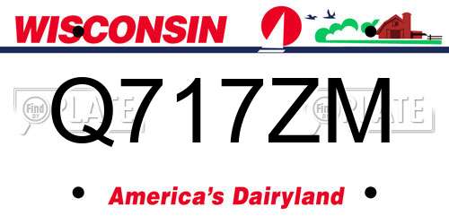 Q717ZM Wisconsin License Plate