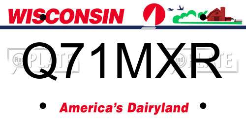 Q71MXR Wisconsin License Plate