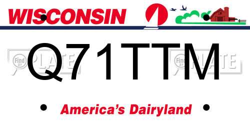 Q71TTM Wisconsin License Plate