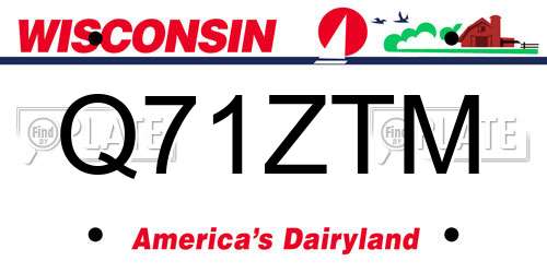 Q71ZTM Wisconsin License Plate