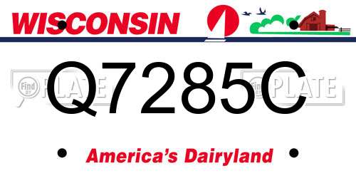 Q7285C Wisconsin License Plate