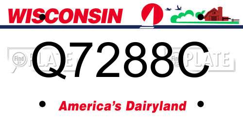 Q7288C Wisconsin License Plate