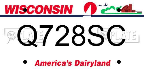 Q728SC Wisconsin License Plate