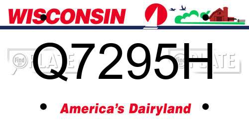Q7295H Wisconsin License Plate