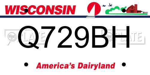 Q729BH Wisconsin License Plate