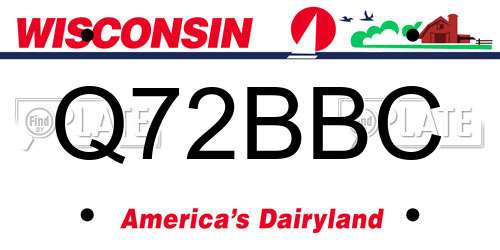 Q72BBC Wisconsin License Plate