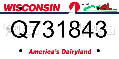 Q731843 Wisconsin License Plate