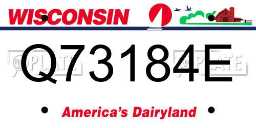 Q73184E Wisconsin License Plate