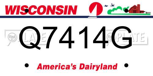 Q7414G Wisconsin License Plate