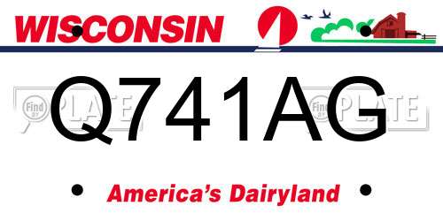 Q741AG Wisconsin License Plate
