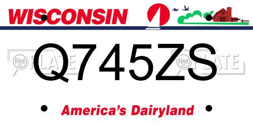 Q745ZS Wisconsin License Plate