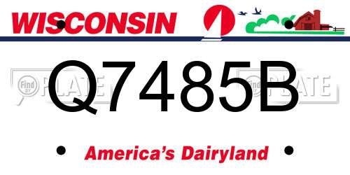Q7485B Wisconsin License Plate