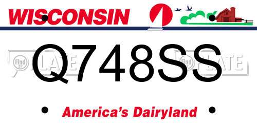Q748SS Wisconsin License Plate