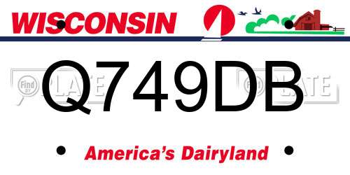 Q749DB Wisconsin License Plate