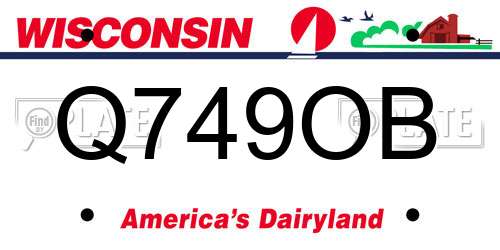Q749OB Wisconsin License Plate