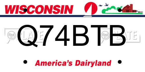 Q74BTB Wisconsin License Plate