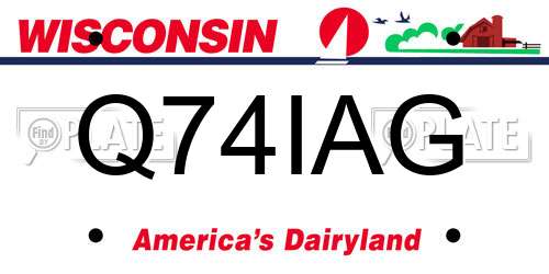 Q74IAG Wisconsin License Plate