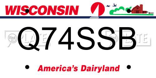 Q74SSB Wisconsin License Plate