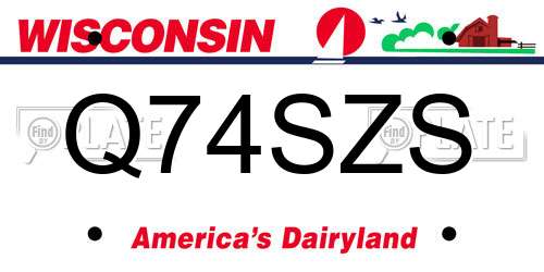 Q74SZS Wisconsin License Plate