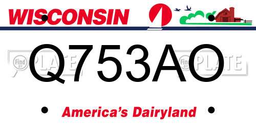 Q753AO Wisconsin License Plate
