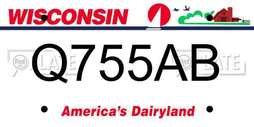 Q755AB Wisconsin License Plate