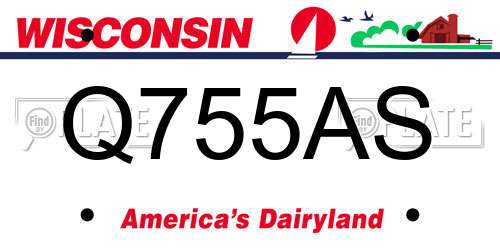 Q755AS Wisconsin License Plate